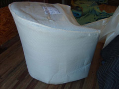 bucket chair after packing